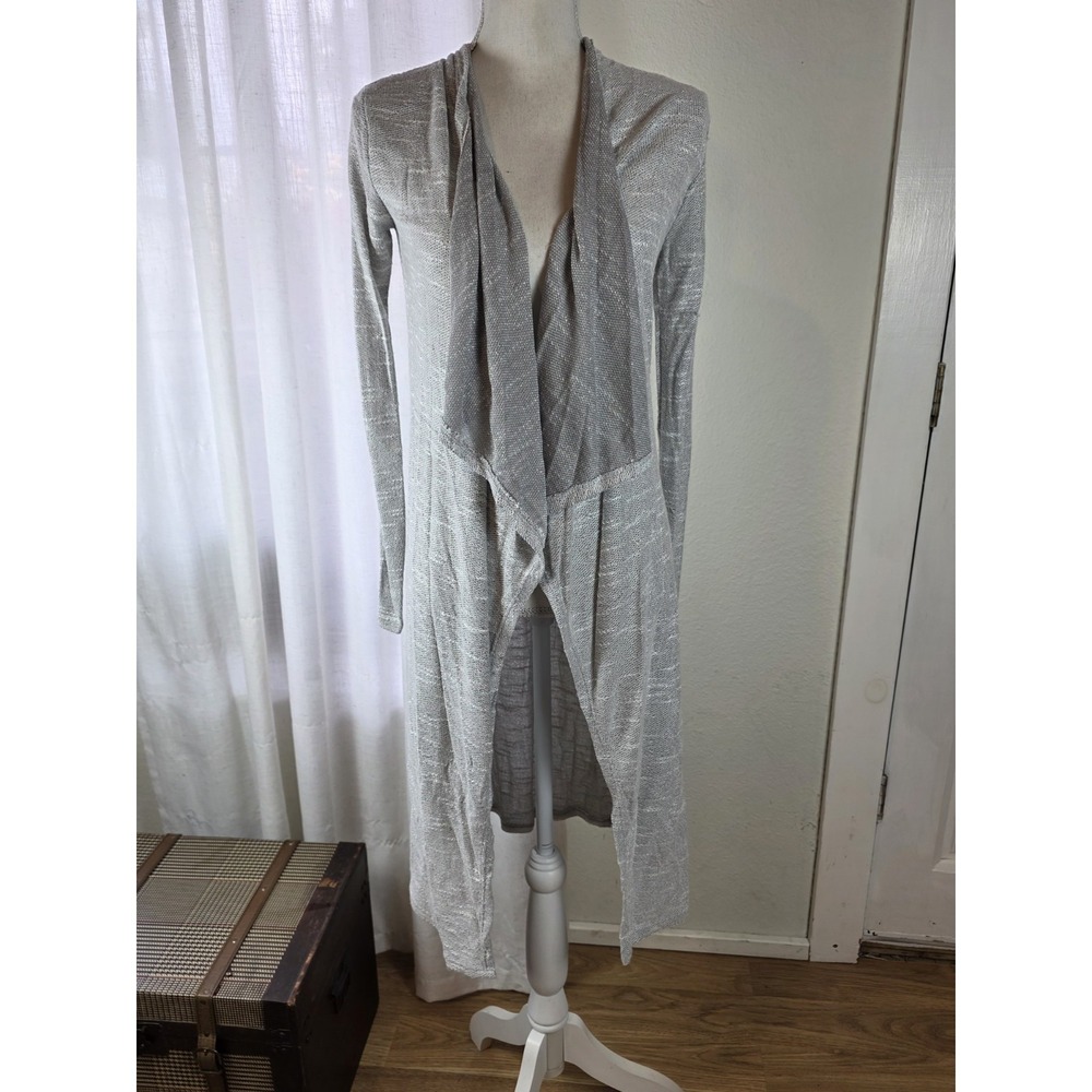 Stevie‎ Hender Sweater Size Small Gray Duster Open Front Nwt